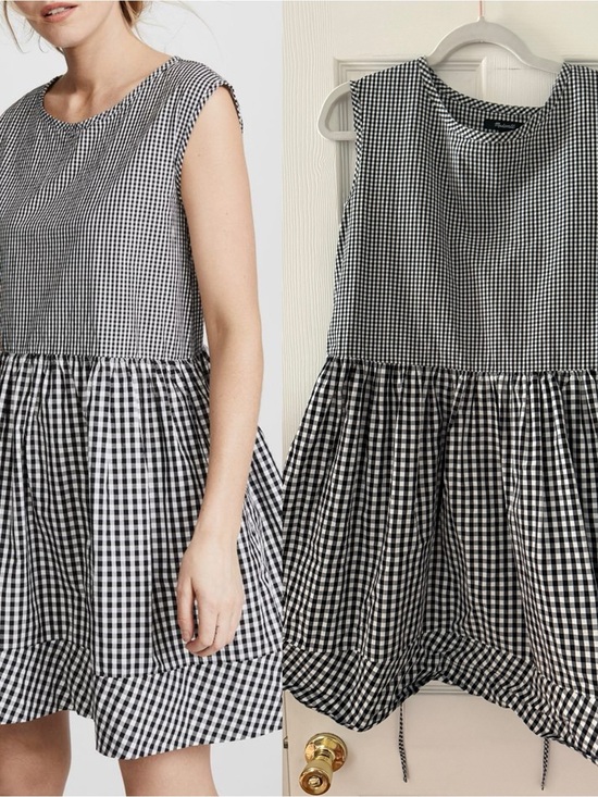 Madewell Dresses & Skirts - Madewell Black & White Gingham Sleeveless Mini Dress